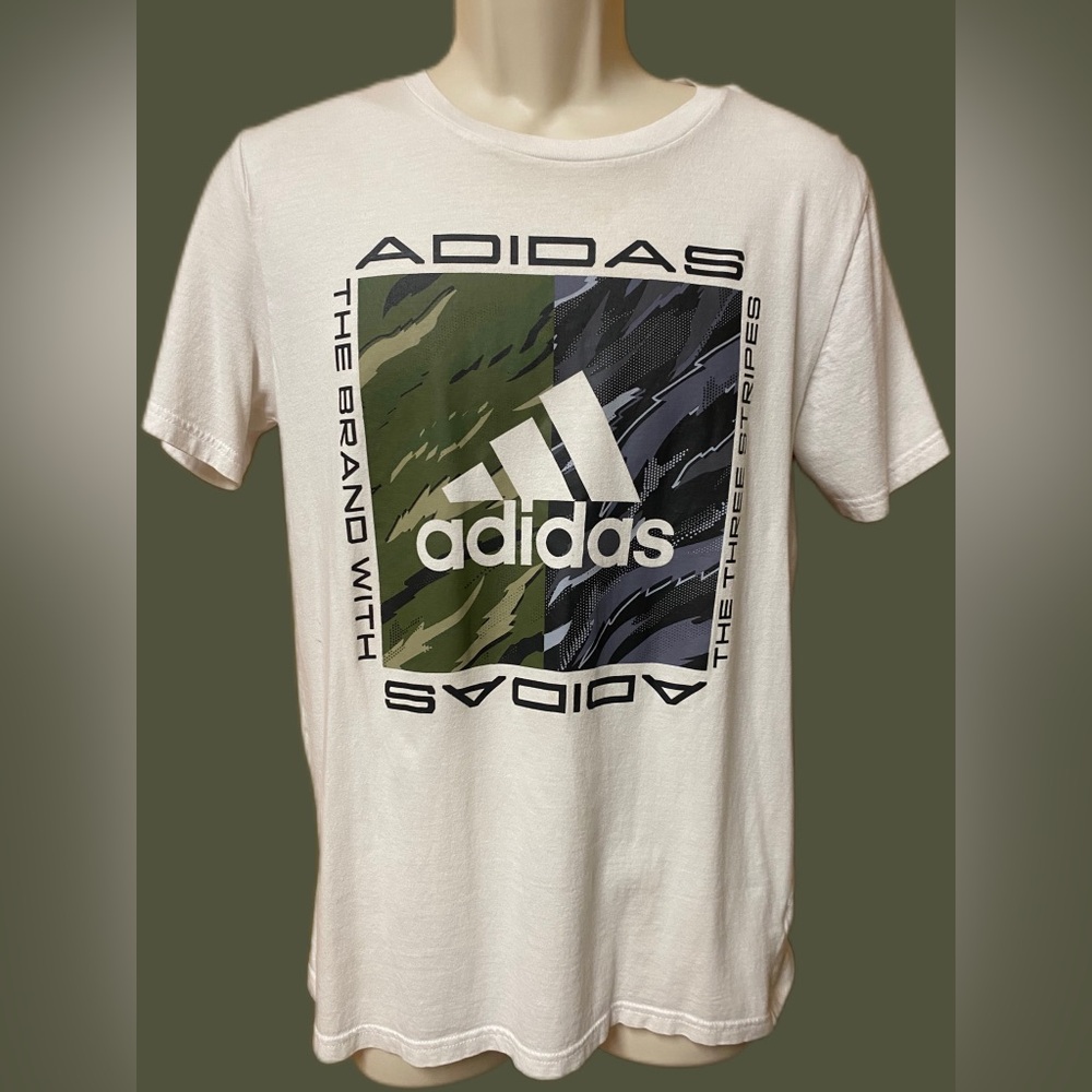 🖤💚Adidas Linear Box Camo T-Shirt Teens/Men's XL 18-20